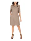 Signature By Robbie Bee Womens Cowl Knee-length Sweaterdress In Multi