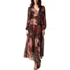 Signature By Robbie Bee Womens Floral Print Chiffon Maxi Dress In Brown