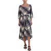 Signature By Robbie Bee Womens Plaid Waist Tie Midi Dress In Multi