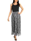 SIGNATURE BY ROBBIE BEE WOMENS PRINTED LONG MAXI DRESS