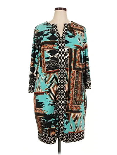 Pre-owned Signature Casual Dress In Teal