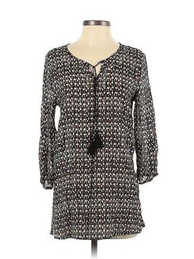 Pre-owned Signature Collection 3/4 Sleeve Blouse In Black