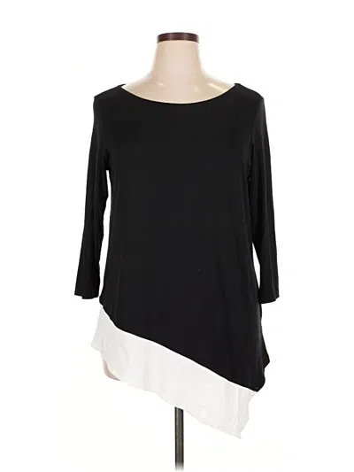 Pre-owned Signature Collection 3/4 Sleeve Top Black Boatneck Tops