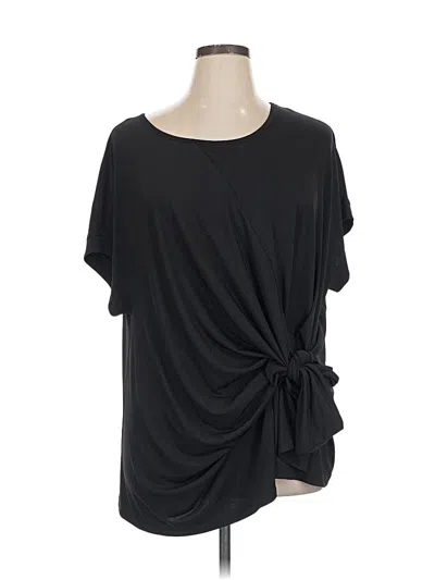 Pre-owned Signature Collection Short Sleeve Top Black One Shoulder Neckline Tops