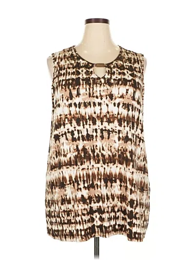 Pre-owned Signature Collection Sleeveless Blouse In Brown