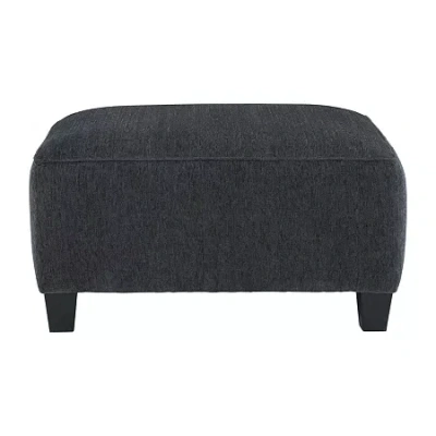 Signature Design By Ashley Abinger Living Room Collection Upholstered Ottoman In Black