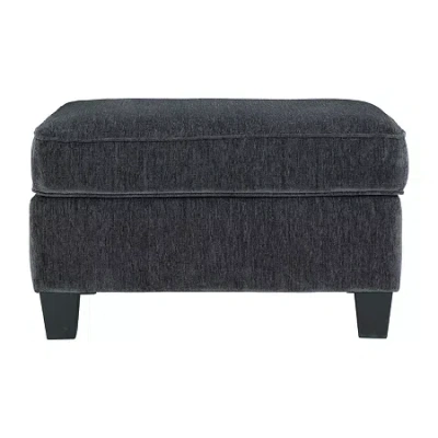 Signature Design By Ashley Abinger Living Room Collection Upholstered Ottoman In Black