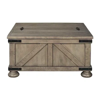 Signature Design By Ashley Aldwin Lift-top Coffee Table In Gray