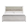 Signature Design By Ashley Altyra Panel Bed With Upholstered Bookcase Headboard In White In White