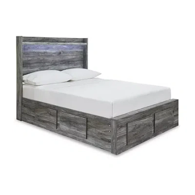 Signature Design By Ashley Baystorm Panel Bed With 4 Storage Drawers In Dark Gray