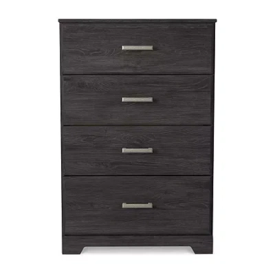 Signature Design By Ashley Belachime 4-drawer Chest Of Drawers In Charcoal In Black