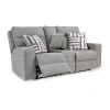 Signature Design By Ashley Biscoe Power Reclining Loveseat In Gray