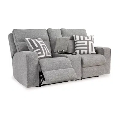 Signature Design By Ashley Biscoe Power Reclining Loveseat In Gray