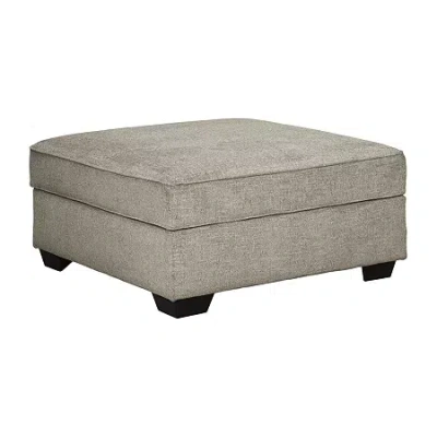 Signature Design By Ashley Bovarian Upholstered Storage Ottoman In Sand
