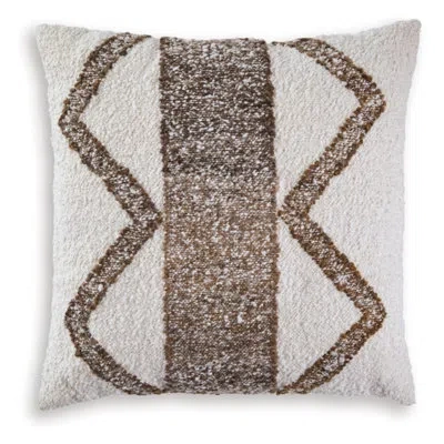 Signature Design By Ashley Brettwood Pillow In Brown;ivory