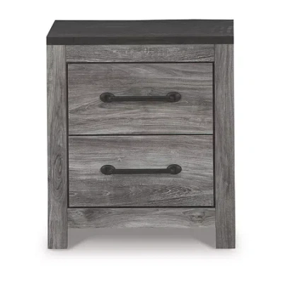 Signature Design By Ashley Bronyan 2-drawer Nightstand In Dark Gray
