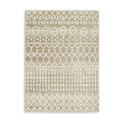 Signature Design By Ashley Bunchly Washable Indoor Rectangular Area Rug In Brown