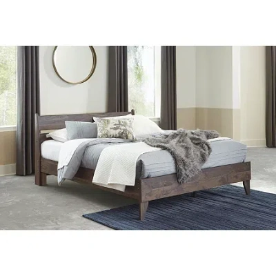Signature Design By Ashley Calverson Queen Panel Platform Bed In Brown