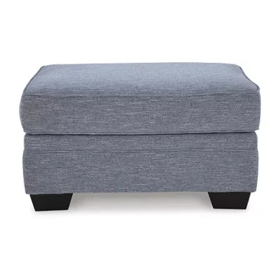 Signature Design By Ashley Carissa Manor Ottoman In Blue