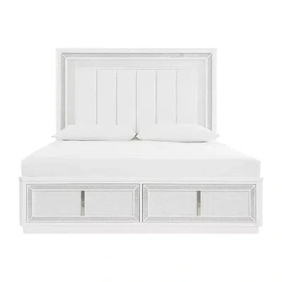 Signature Design By Ashley Chalanna King Upholstered Bed With Storage In White