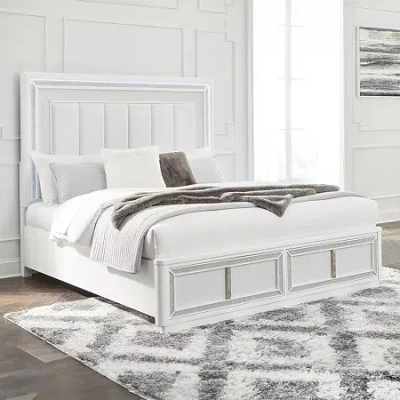 Signature Design By Ashley Chalanna Queen Upholstered Bed With Storage In White