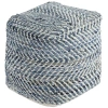 Signature Design By Ashley Chevron Pouf Ottoman In Blue