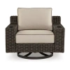 Signature Design By Ashley Coastline Bay Outdoor Swivel Lounge With Cushion In Brown