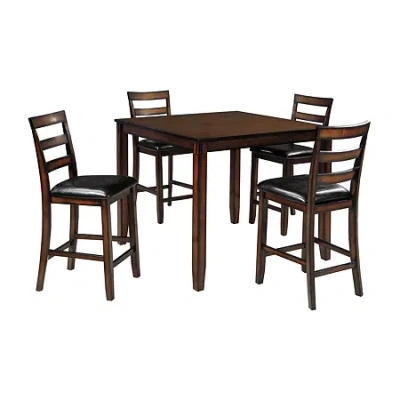Signature Design By Ashley Coviar 5-piece Counter Height Dining Set In Brown