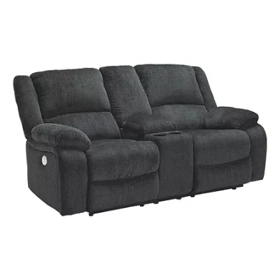 Signature Design By Ashley Dryden Pad-arm Power Recline Loveseat In Gray
