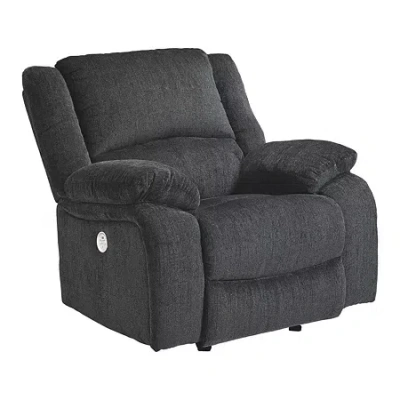 Signature Design By Ashley Dryden Power Reclining Pad-arm Recliner In Gray
