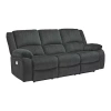 Signature Design By Ashley Dryden Power Reclining Pad-arm Sofa In Gray
