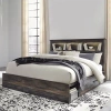 Signature Design By Ashley Drystan Bookcase Bed With 4-storage Drawers In Brown