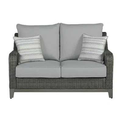Signature Design By Ashley Elite Park Patio Loveseat In Gray