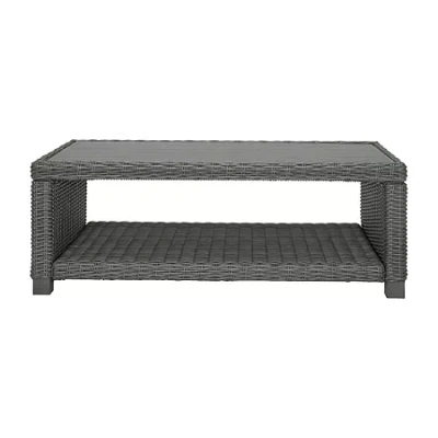 Signature Design By Ashley Elite Park Weather Resistant Patio Coffee Table In Gray