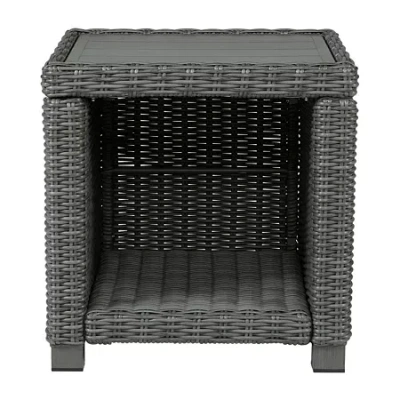 Signature Design By Ashley Elite Park Weather Resistant Patio Side Table In Gray