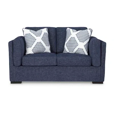 Signature Design By Ashley Evansley Loveseat In Blue