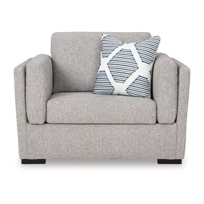 Signature Design By Ashley Evansley Upholstered Oversized Chair In Gray