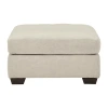 Signature Design By Ashley Falkirk Cushioned Upholstered Ottoman In Gray