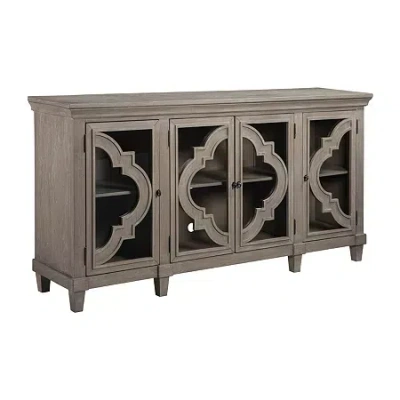 Signature Design By Ashley Fossil Ridge Accent Cabinet In Gray