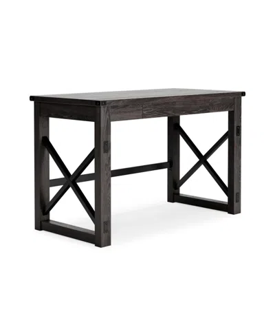 Signature Design By Ashley Freedan Home Office Desk In Grayish Brown