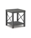 Signature Design By Ashley Freedan Square End Table In Grayish Brown