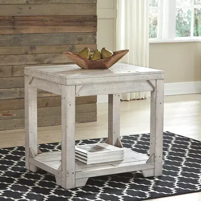Signature Design By Ashley Fregine Storage End Table In White