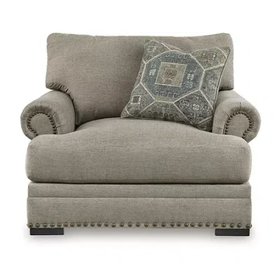 Signature Design By Ashley Galemore Upholstered Oversized Chair In Neutral Gray Brown