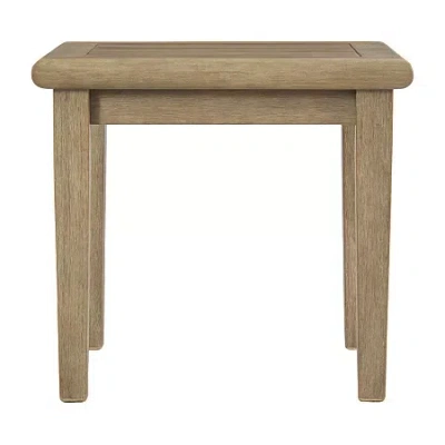 Signature Design By Ashley Gerianne Weather Resistant Patio Side Table In Brown