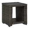 Signature Design By Ashley Grasson Lane Weather Resistant Patio Side Table In Brown