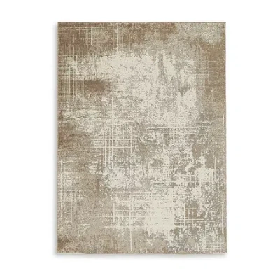 Signature Design By Ashley Grifflain Washable Indoor Rectangular Area Rug In Brown