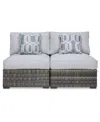 Signature Design By Ashley Harbor Court Armless Chair W/cushion, Set Of 2 In Gray