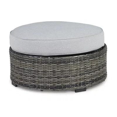 Signature Design By Ashley Harbor Court Cushioned Ottoman In Gray