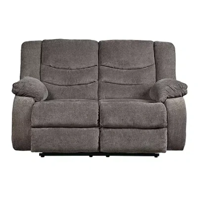 Signature Design By Ashley Henderson Pad-arm Reclining Loveseat In Gray