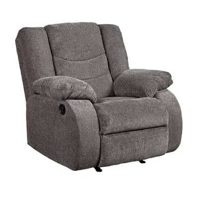 Signature Design By Ashley Henderson Pad-arm Rocker Recliner In Gray